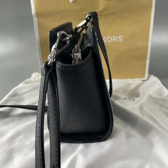 Michael Kors Selma Micro Studded Saffiano Leather Mini Messenger Bag - Picture 9 of 16